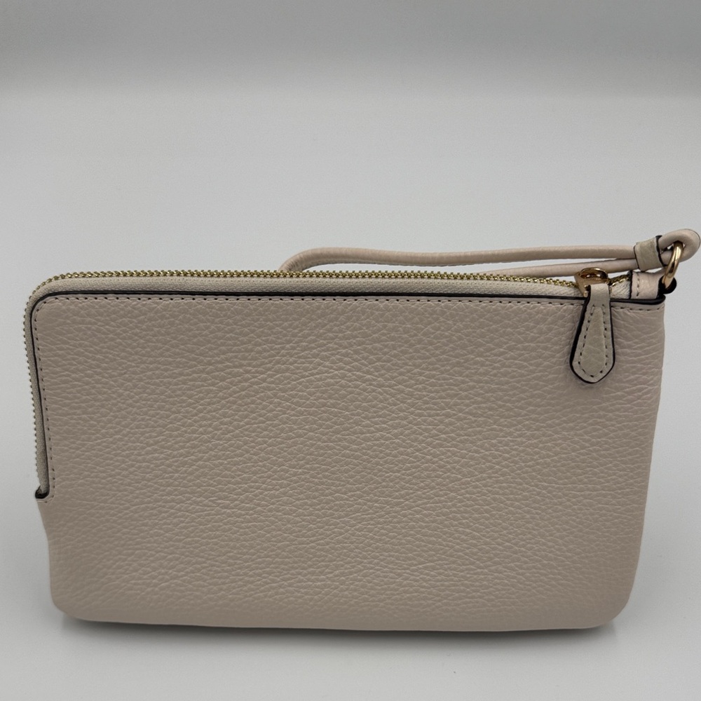 Coach Signature Brown and Cream Double Pouch Wristlet - Picture 2 of 6